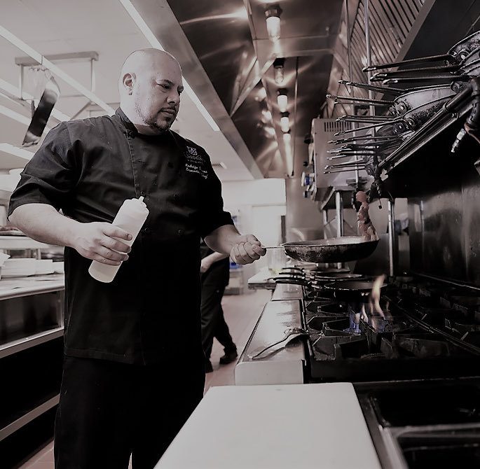 Chef Rudy from the Seaview Hotel cooking