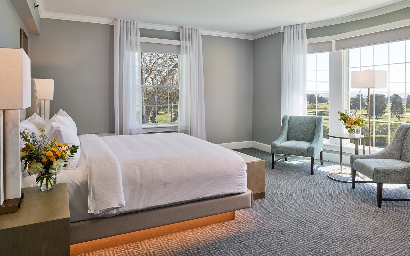 suite bedroom at Seaview, A Dolce Hotel with a view of beautiful landscapes